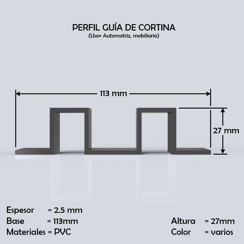 perfil tipo u de pvc